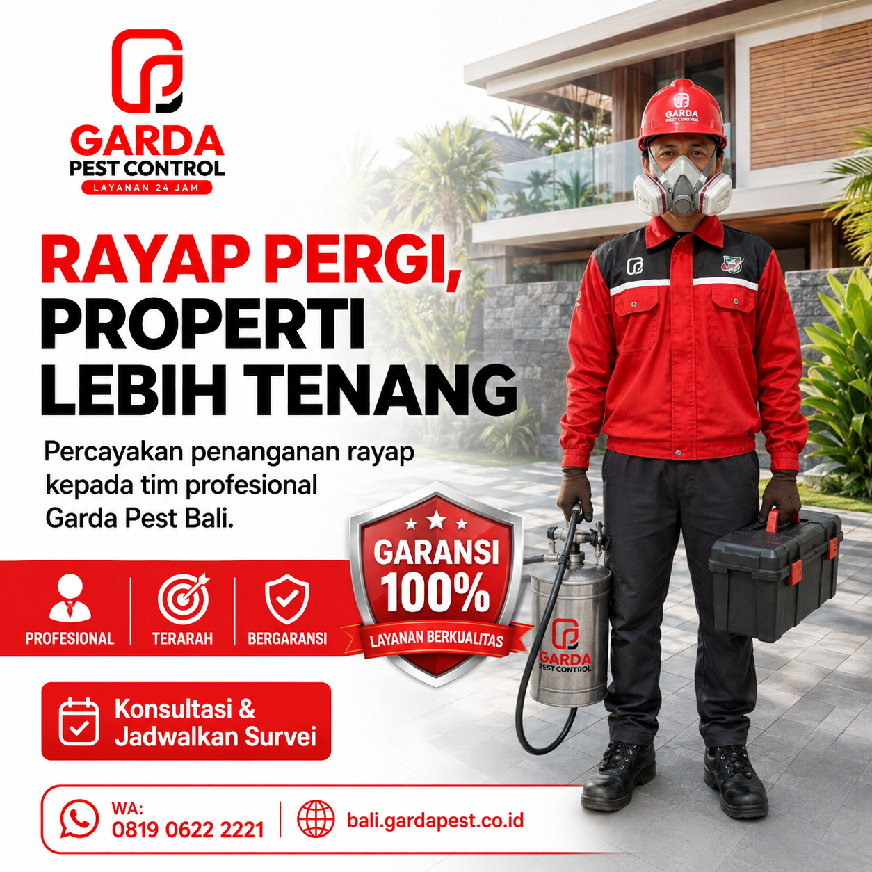 Jasa Anti Rayap Villa Kayu Bali Terbaik Garda Pest Control